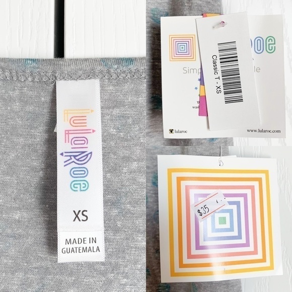 LuLaRoe Classic T - Feint Polka Dot Print - Blue T-shirt Top - Picture 8 of 9